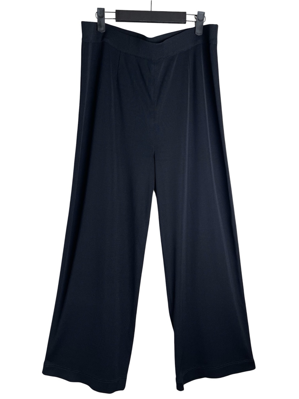 Misook Black Wide Leg Knit Pull On Pants Trousers Women’s Size XL